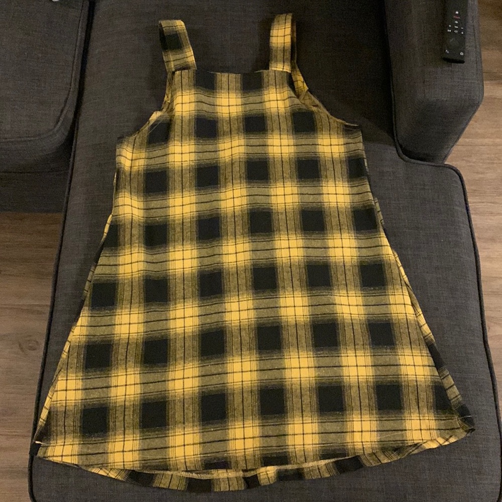 New Plaid yellow and black dress